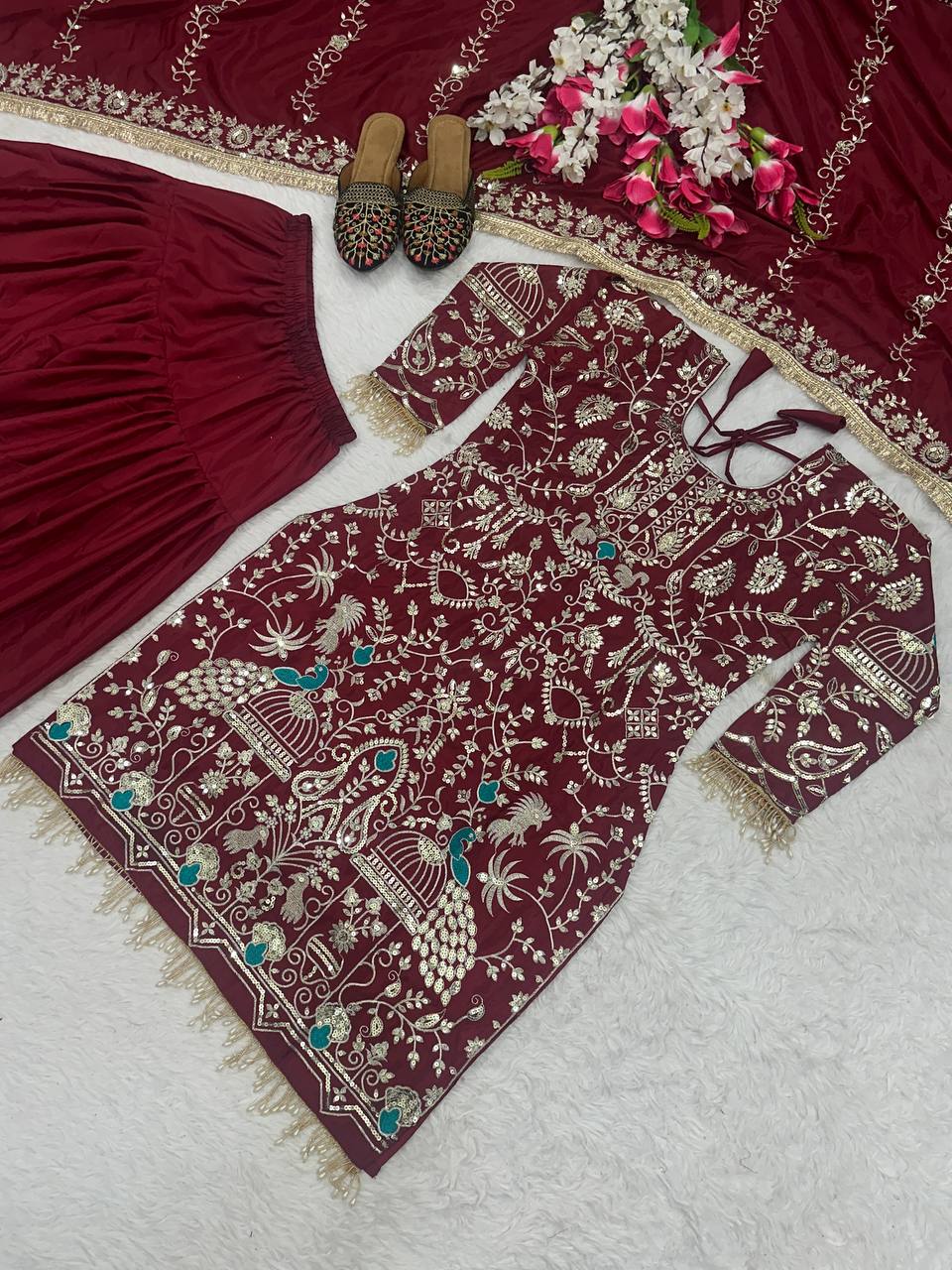 Launching New Designer Party Wear Look Top Dhoti Salwar