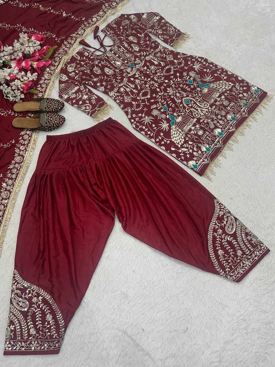 Launching New Designer Party Wear Look Top Dhoti Salwar