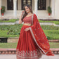 Vichitra Silk With Heavy Sequins & Thread Embroidered work Lehenga