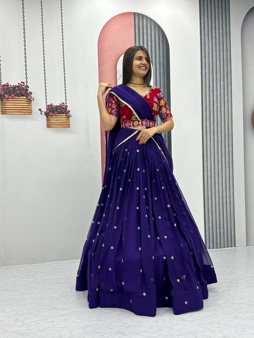 Fox Georgette Launching Festival Lehenga Choli