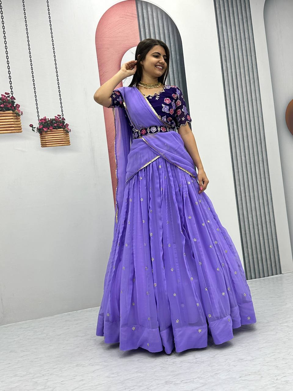 Fox Georgette Launching Festival Lehenga Choli