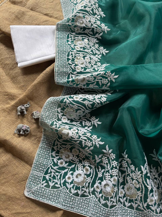 Pure and very soft organza high quality Saree