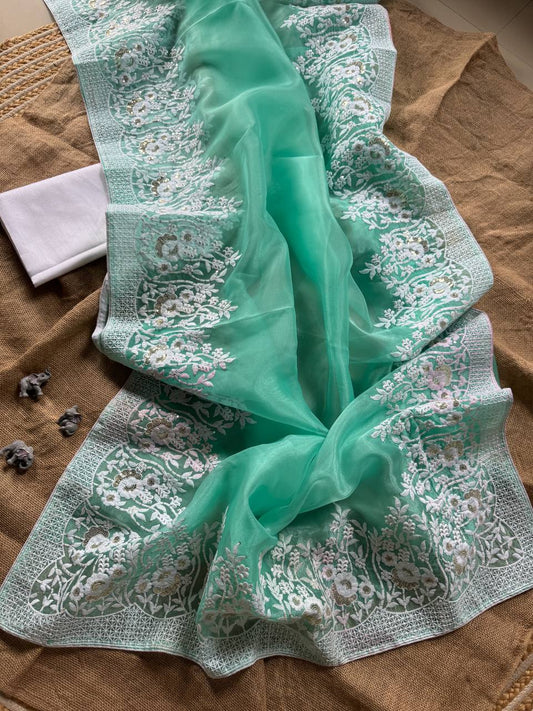 Pure and very soft organza high quality Saree