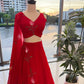 Sehen Sie umwerfend aus in diesem wunderschönen cremefarbenen Lehenga-Set