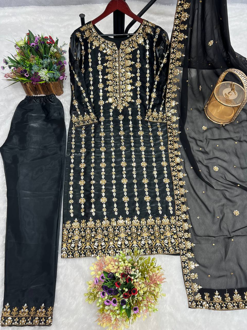 NEW TRADITIONAL COLLECTION 3 PIECE FANCY KURTI