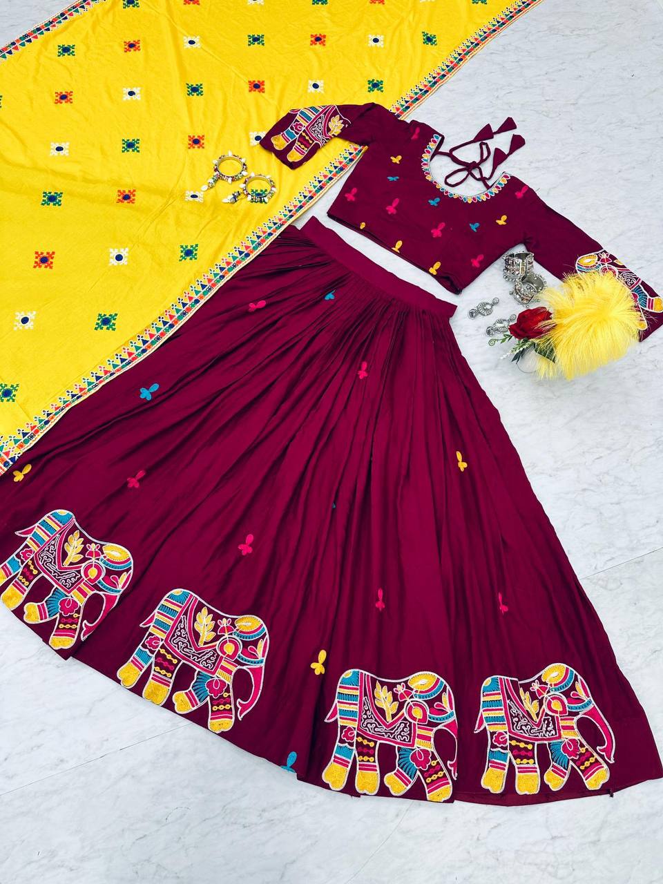 Pure Riyon Cotton Launching Navratri Special Lehenga Choli