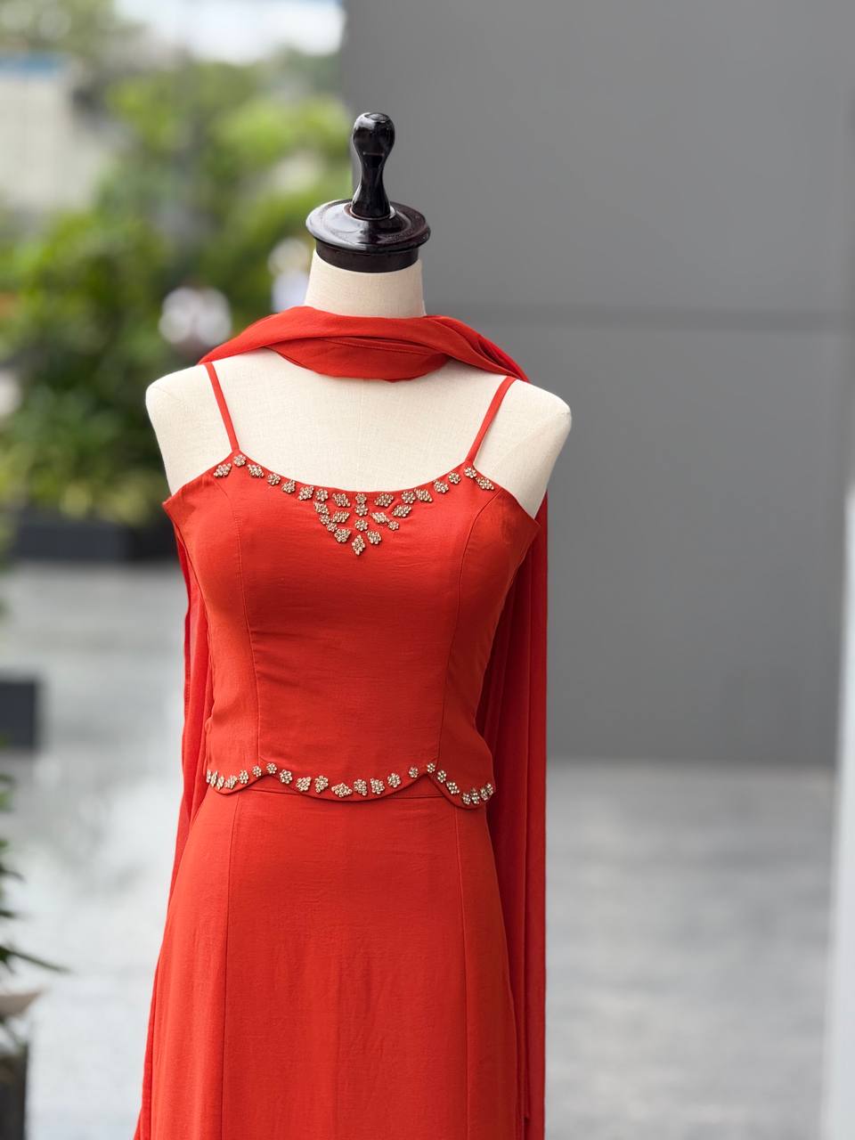 Georgette fishcut Skirt with adjustable waist elastic and zip Lehenga