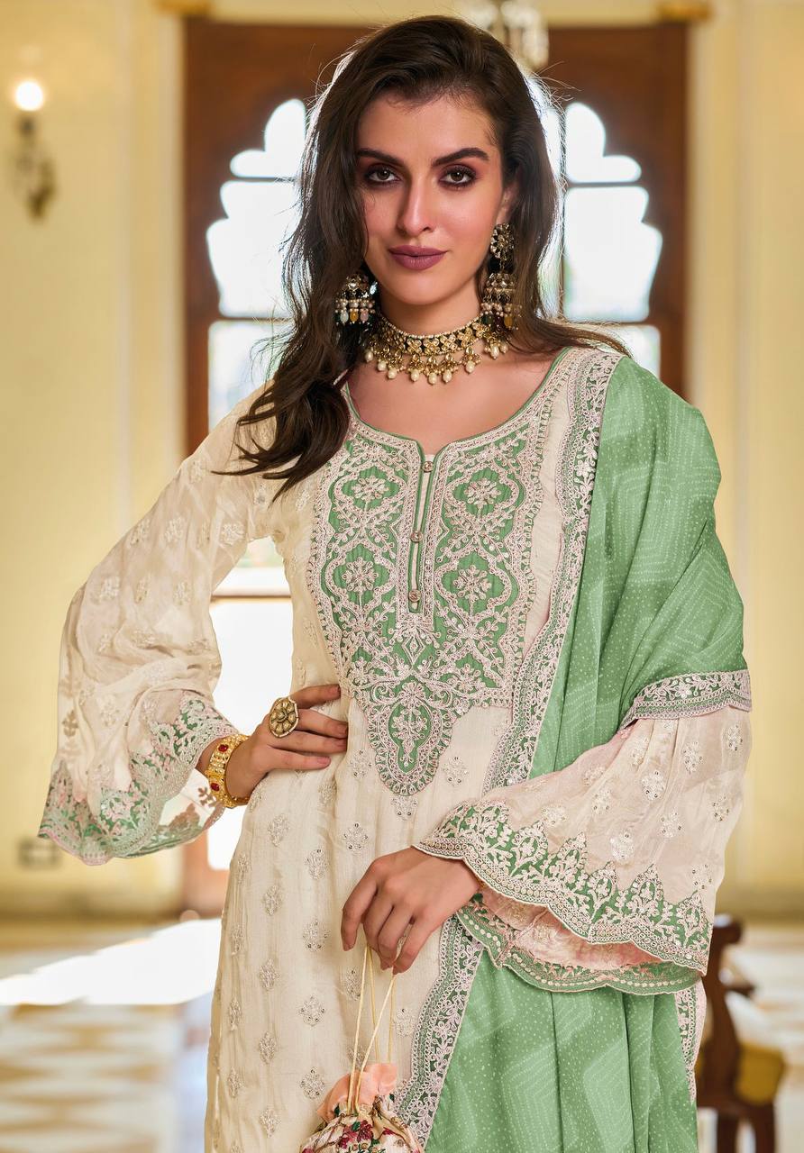 NEW DESIGNER HEAVY FUAX GEORGETTE PAKISHTANI SUIT SET