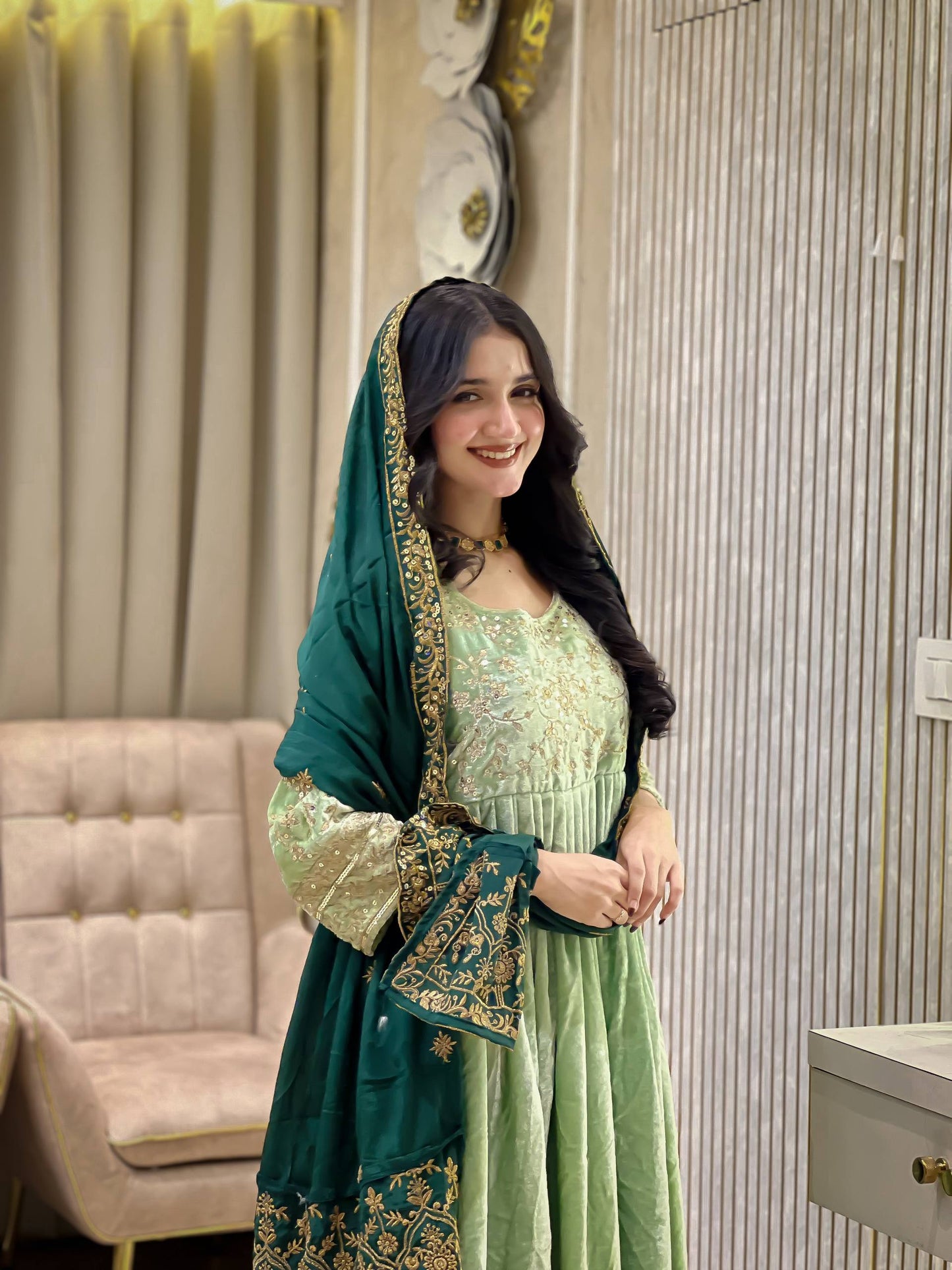 LAUNCHING NEW DESIGNER VELVET ANARKALI GOWN