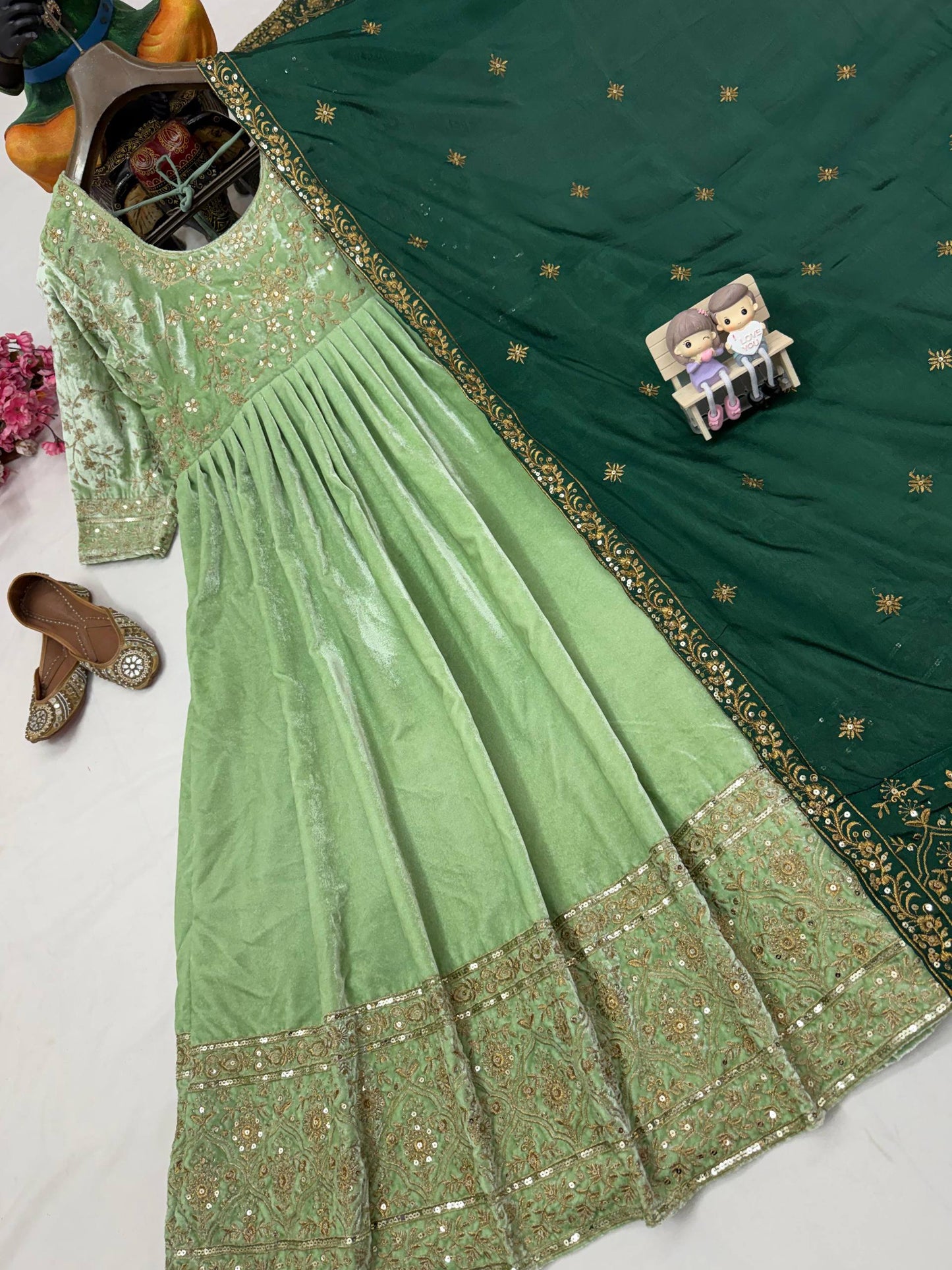 LAUNCHING NEW DESIGNER VELVET ANARKALI GOWN