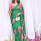 New Tebi silk with designer handwork saree