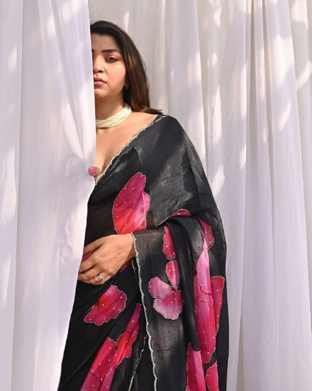 New Tebi silk with designer handwork saree