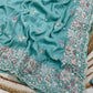 Soft Crunshy silk fabric with multi embroidered work Saree