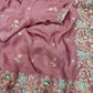 Soft Crunshy silk fabric with multi embroidered work Saree