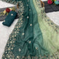Pure Soft Crunchy crush Padding multi thread embroidery Saree