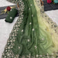 Pure Soft Crunchy crush Padding multi thread embroidery Saree