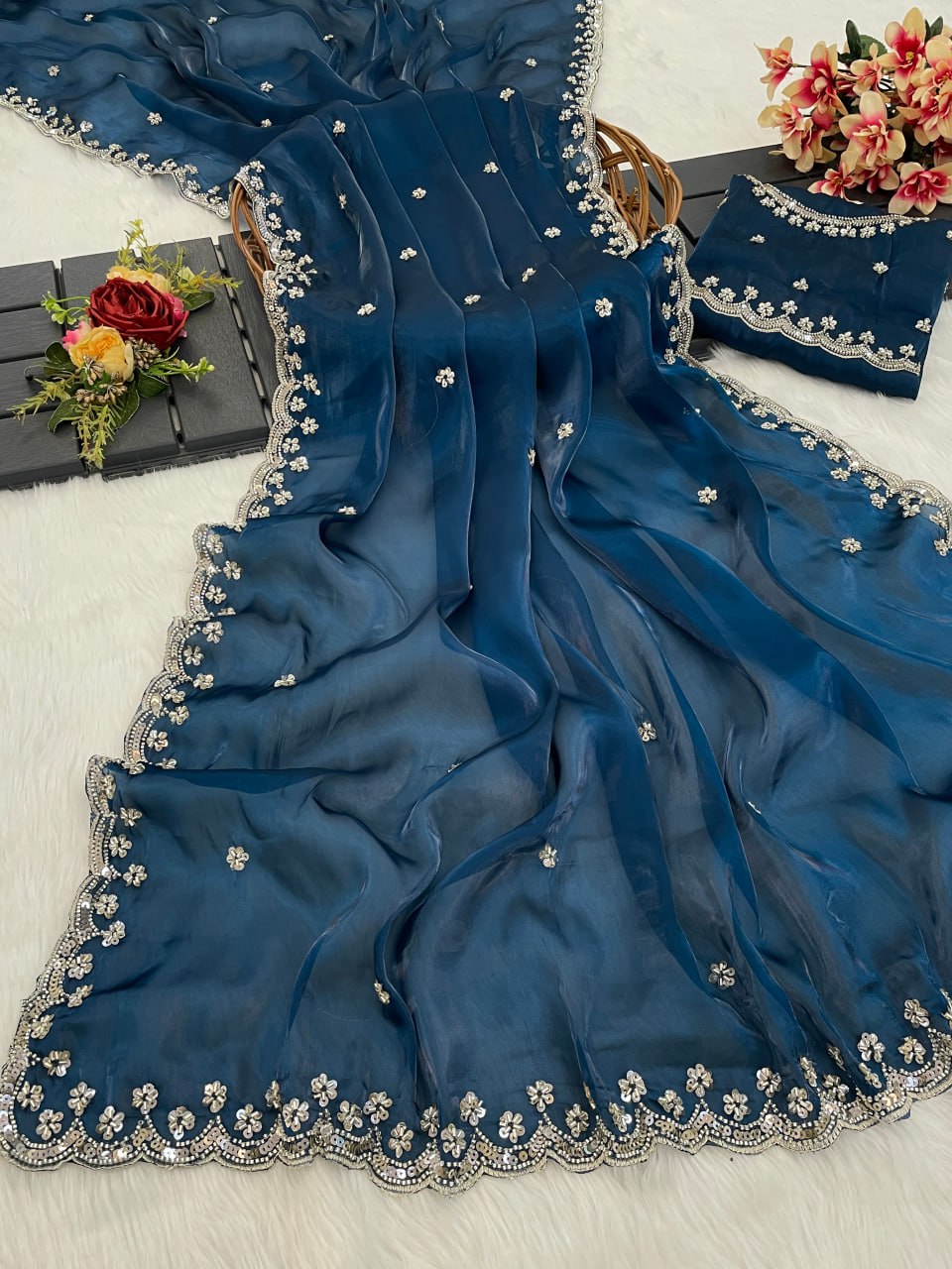 Presenting You Most Beautiful Latest Wal With Moti Work Saree Collection