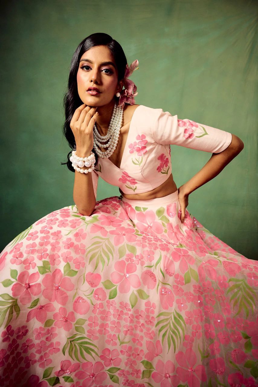 Premium Taby Silk With Beautiful Floral Print