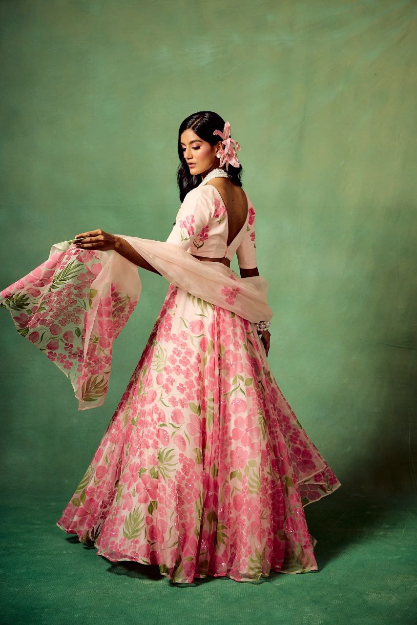 Premium Taby Silk With Beautiful Floral Print