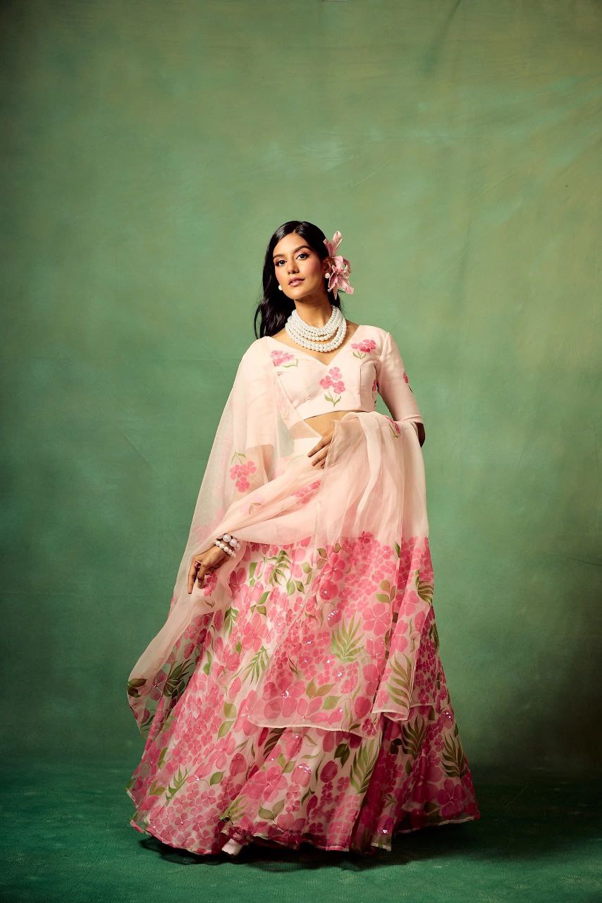 Premium Taby Silk With Beautiful Floral Print
