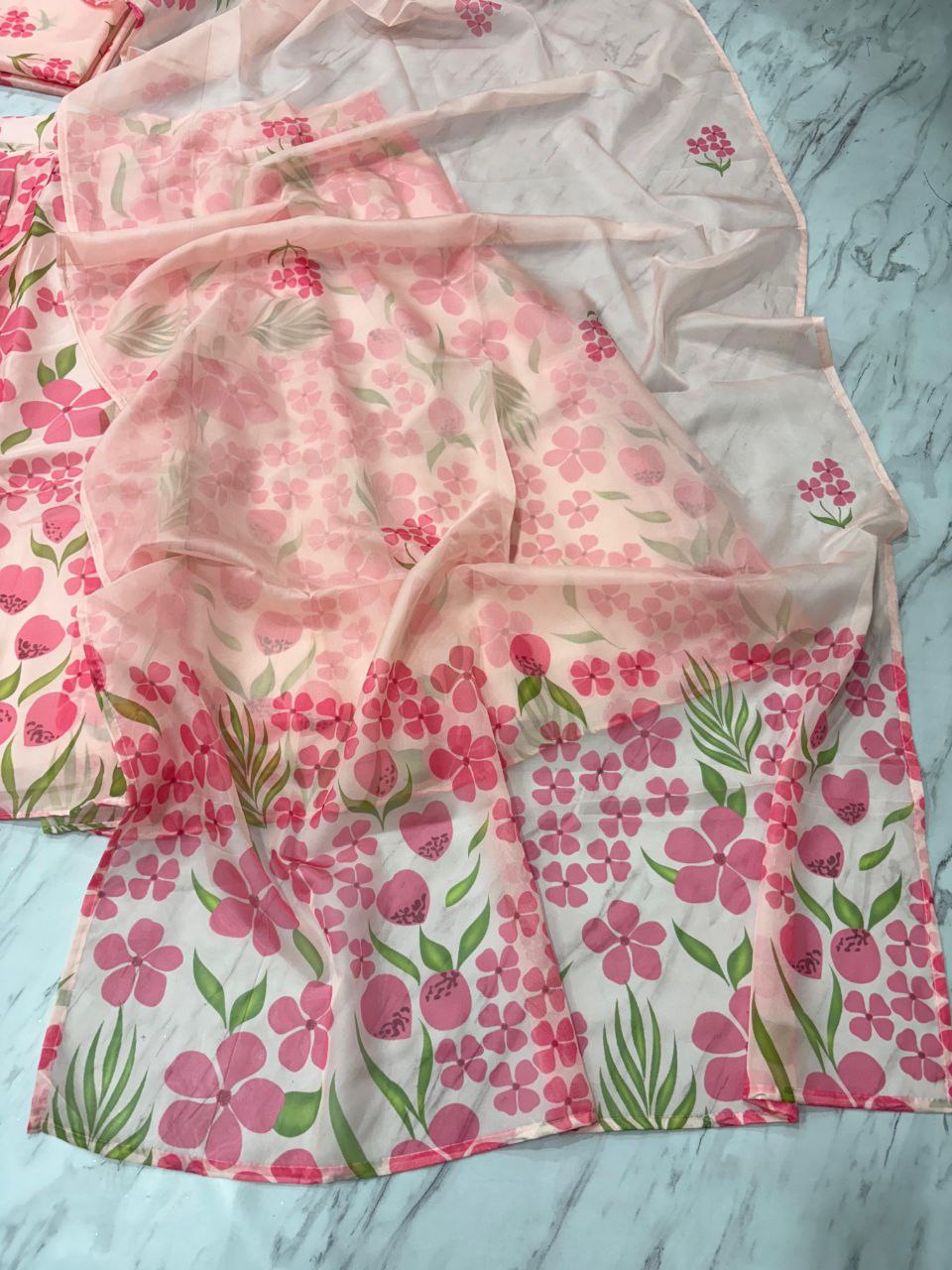 Premium Taby Silk With Beautiful Floral Print