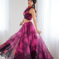 Pure Organza digital Print Jari work lehnga
