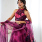 Pure Organza digital Print Jari work lehnga