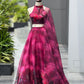 Pure Organza digital Print Jari work lehnga
