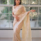 Soft Georgette fabric with white thread embroidered work Saree