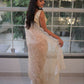 Soft Georgette fabric with white thread embroidered work Saree