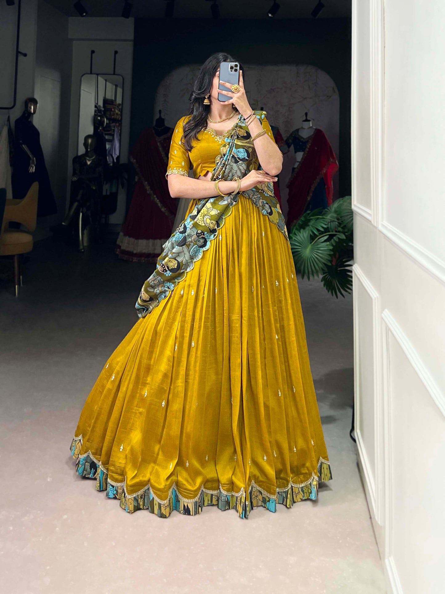 Célébrez le charme de la culture indienne avec ce magnifique ensemble lehenga