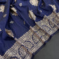 Sari en soie Rangoli noir de qualité supérieure