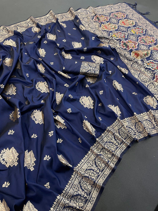 Pure Gold Zari With Heavy Zalar Saree