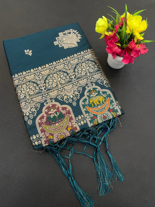 Pure Gold Zari With Heavy Zalar Saree