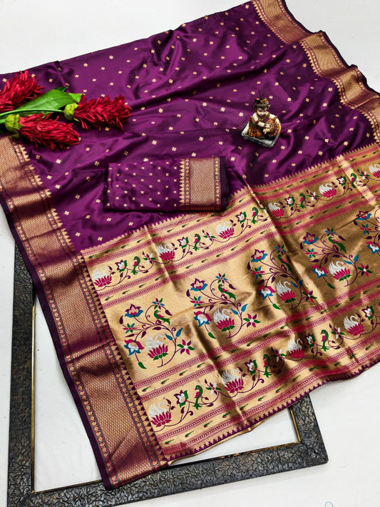 Banarasi Lichi Silk Paithani saree