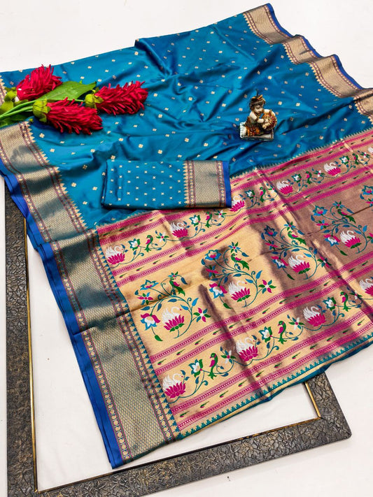 Banarasi Lichi Silk Paithani saree