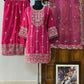 NEW KURTI-PLAZZO SET IN CHINON SILK  WITH BEAUTIFUL SEQUINS & ZARI EMBROIDERY WORK