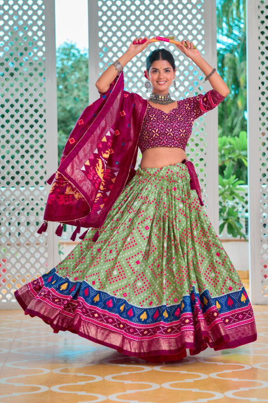 Heavy Minakari Print With Foil Print Work Lehenga Choli