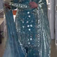 Kleid aus Georgette-Imitat mit üppiger Paillettenstickerei