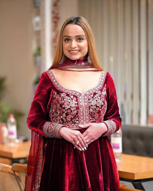 PRESENTING NEW DESIGNER EMBROIDERED ANARKALI GOWN