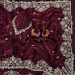 Soft Space silk Beautiful Beads and Sequence Embroidery Work Saree