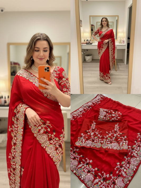 Party Wear Soft Rangoli Silk Saree
