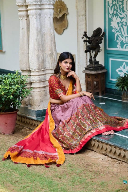 Heavy KASHMIRI Print With Foil Print Work Lehenga Choli