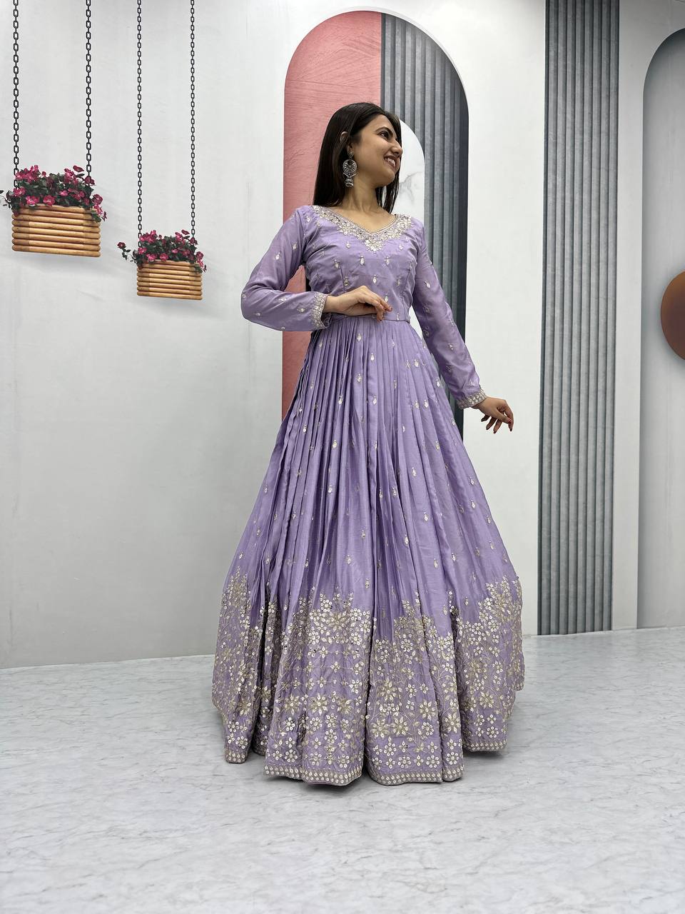 Launching Partywear Gown & Dupatta Set