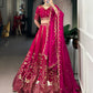 Natural Silk Sequins and Thread Embroidery Work Lehenga