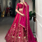 Natural Silk Sequins and Thread Embroidery Work Lehenga