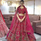 Einführung eines 4 Meter ausgestellten Lehenga aus Georgette mit Fuchs-Paillettenstickerei