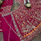 Einführung eines 4 Meter ausgestellten Lehenga aus Georgette mit Fuchs-Paillettenstickerei