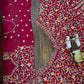 Einführung eines 4 Meter ausgestellten Lehenga aus Georgette mit Fuchs-Paillettenstickerei