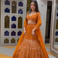 Launching 4 meter flared Embroidery Sequins Work Lehenga
